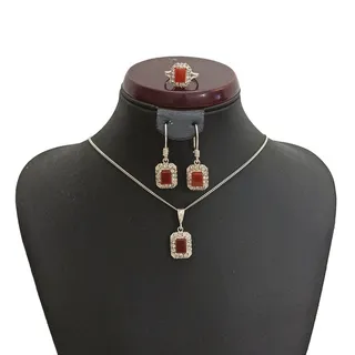 نیم ست نقره زنانه سلین کالا مدل عقیق کد ce-aigh1