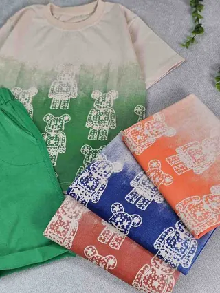 تیشرت و شلوارک پسرانه خرس کامپیوتری