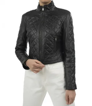 کت زنانه چرم طبیعی نوین چرم Novin Leather مدل ونوس