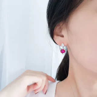 0124. گوشواره نقره مدل روباه قرمز