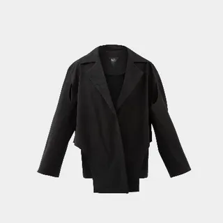 کت زنانه مشکی کوتاه دایرهای