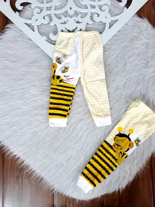 شلوار نوزادی طرح زنبوری سایز ۱ تا ۶