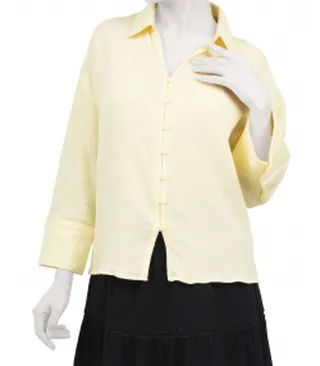 شومیز آستین بلند لینن زنانه جوتی جینز JootiJeans کد 51731614