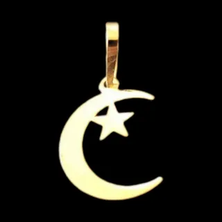 آویز گردنبند طلا 18 عیار زنانه مدل ماه و ستاره