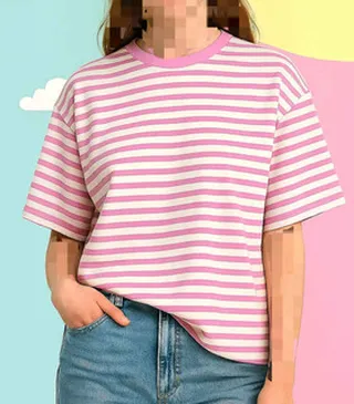 تیشرت باکسی راه راه کد 4627