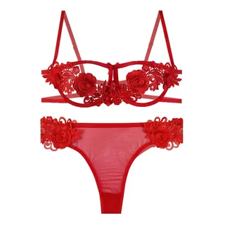 ست شورت و سوتین زنانه مکسوریا مدل انبرودی گل‌دانتل کد NKU MAX 02203