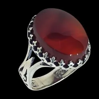 انگ�شتر نقره عقیق مردانه مدل رکاب دست ساز کد 6428