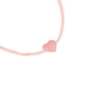 گردنبند نقره قلب میناکاری صورتی