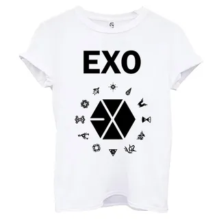 تی شرت آستین کوتاه زنانه اسد طرح EXO کد 134