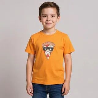 تی شرت آستین کوتاه پسرانه لینتل  مدل pizza کد 0050