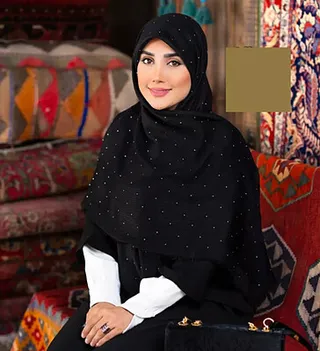 روسری نخی نگینی مشکی کد1122