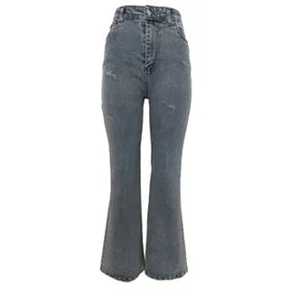 شلوار جین دم پا گشاد زنانه مدل کد 201221