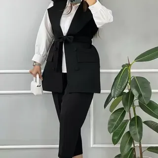 وست شلوار کمربند دخترانه