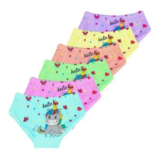 شورت اسلیپ دخترانه مدل تک شاخ مجموعه 6 عددی