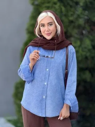شومیز یقه مردانه راه راه کد 19034