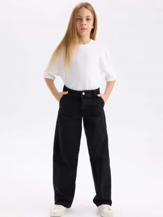 شلوار جین دخترانه مشکی دفکتو