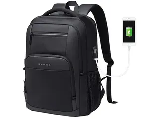 کوله پشتی ضد آب یو اس بی دار بنج BANGE BG-1921 Waterproof Backpack with USB Charging Port