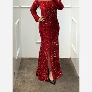 ماکسی مجلسی پولک و مخمل درجه یک زنانه لباس مجلسی مزونی جدید پیراهن مجلسی فرمالیته لباس نامزدی سایزبندی 36 الی 52
