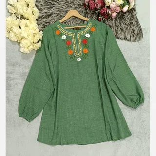 تونیک گلدوزی گلپونه جنس  شانتون درجه یک