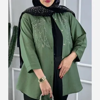 شومیز نگین آبشاری در 6رنگ