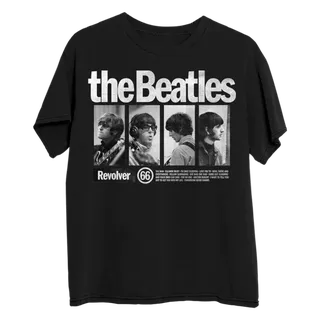 تیشرت گروه موسیقی beatles بیتلز Revolver Black Photo