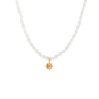 گردنبند طلا و مروارید خورشید