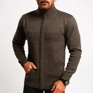 ژاکت زیپ دار سورن قهوه ای 123807