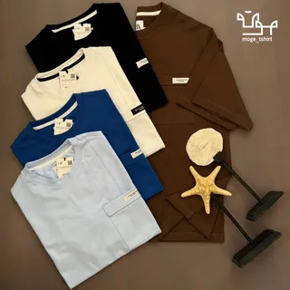 تیشرت بیسکوییتی جیب دار