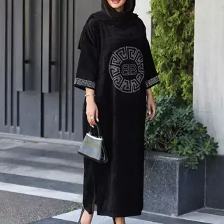 کفتان زنانه نگین دار مخمل فری سایز