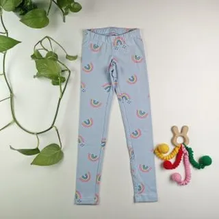 شلوار دخترانه طرح رنگین کمان آبی روشن رنگ – 4-5 سال