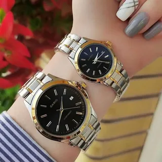 ساعت کاسیو  مردانه و زنانه casio بدنه استیل کیفیت قوی به صورت تک و ست همراه جعبه و ارسال رایگان 