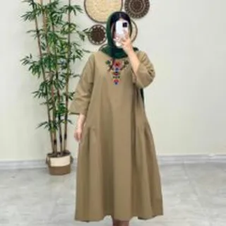 پیراهن می گل نسکافه ای