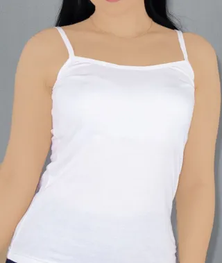 تاپ بندی زنانه یقه ساده _ سفید