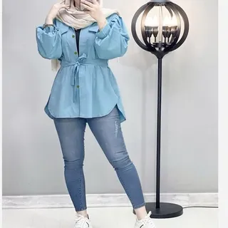 مانتو داکرون اعلا کمربنددار 