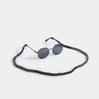 بندعینک منجوق بافت نقرهای هفت رنگ