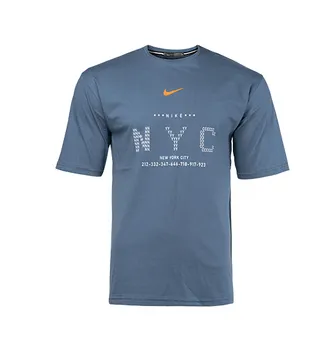 تیشرت Nike یقه گرد مردانه طوسی  پنبه طرح دار