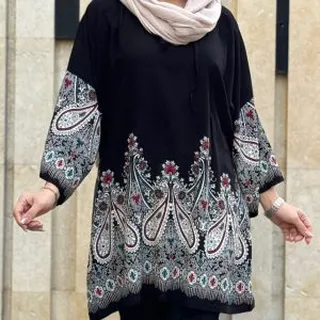 تونیک پلاس سایز بته جقه طرح اندونزی 1165