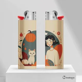 فندک دخترک و گربه مینیمال