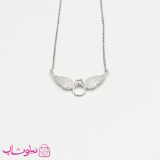 گردنبند زنانه برند سی ام CM طرح بال و نگین کد 160