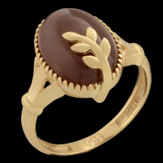 انگشتر طلا 18 عیار زنانه طلای مستجابی مدل عقیق کد ...