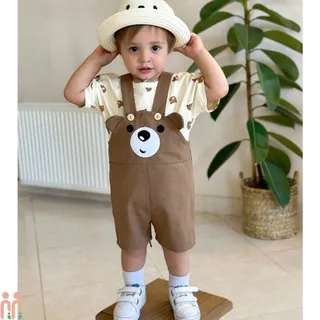 ست بیلر کتان و تیشرت نخی اسپرت نوزاد و بچه...