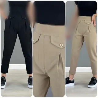 شلوار مدل لورنت جنس کتان کش 