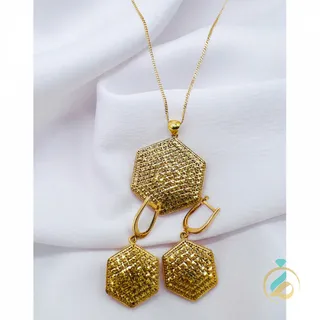 نیم ست طلا طرح ارکیده یکتاخواه