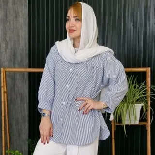 مانتو راه راه چین دار ۴۵۶۰۰۸
