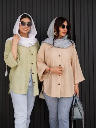 مانتو شومیزی زنانه تابستانه خنک جنس مراکشی