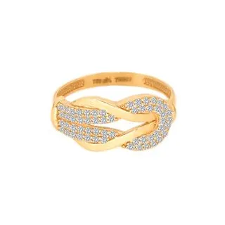 انگشتر طلا 18 عیار زنانه ماوی گالری مدل فرد دوبل ساده و نگینی