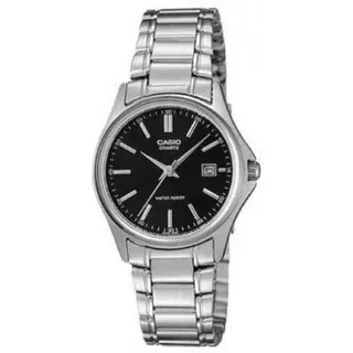 ساعت مچی زنانه کاسیو casio استیل صفحه مشکی با جعبه و ارسال رایگان 