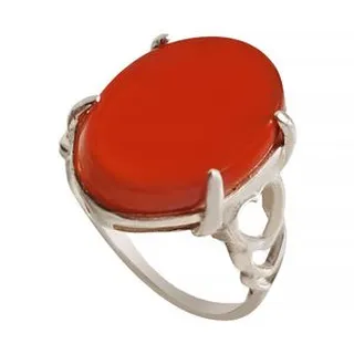 انگشتر نقره زنانه ملک زیور مدل عقیق طرح قلب کد 105