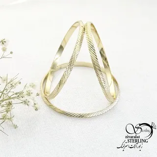 النگو بچه گانه طرح شطرنجی برند طلاروس کد 15604