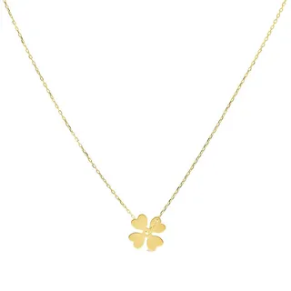 گردنبند طلا 18 عیار زنانه مدل گل شبدر